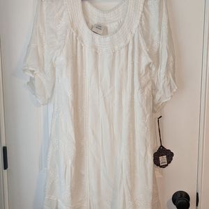 White eyelet lace dress